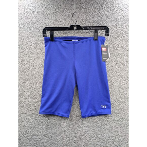 TYR Men's Size 32 Durafast Elite Jammers Competitive Swimsuit Royal Blue - Picture 1 of 12